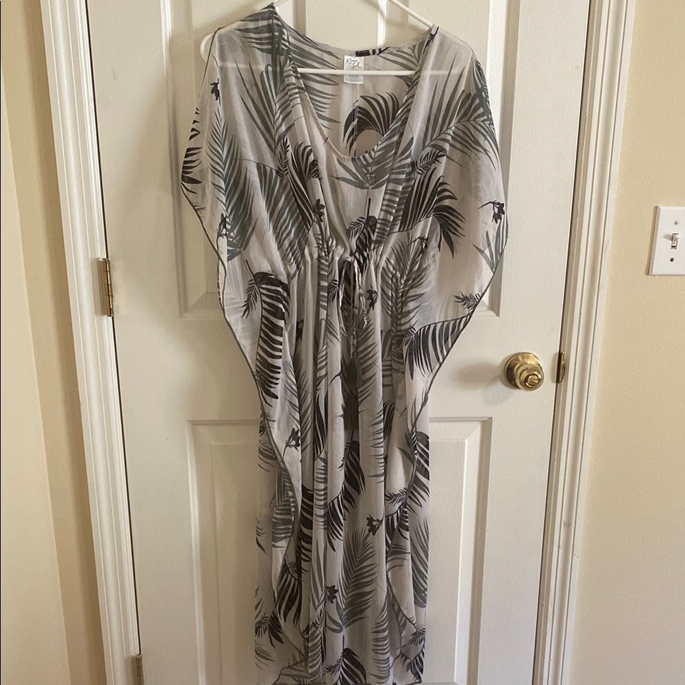 Sheer Palm Leaf Cover-Up